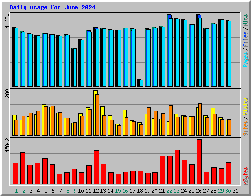 Daily usage for June 2024