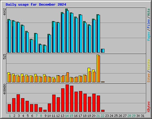 Daily usage for December 2024