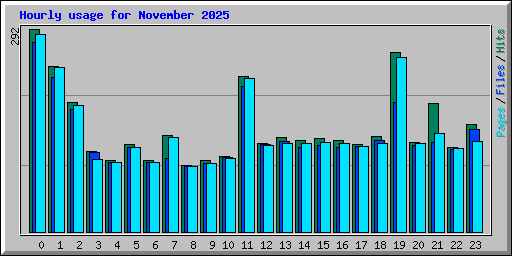 Hourly usage for November 2025